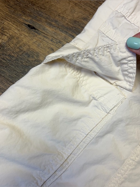 AERIE Cargo Pants High Waist Go-For-It Baggy Parachute Jogger Womens Large Ivory - Picture 8 of 13